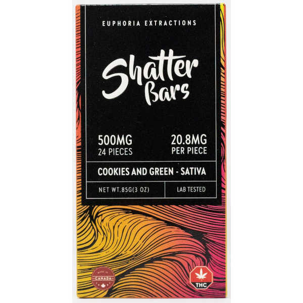 cookies and green sativa 500 mg shatterbar front