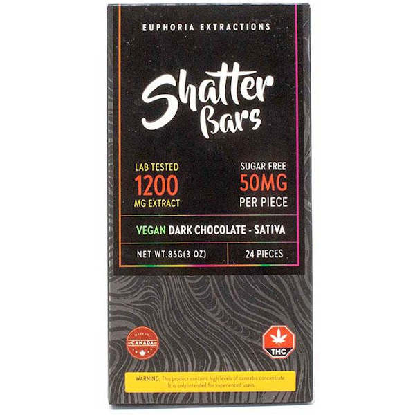 vegan 1200 mg sativa dark chocolate shatter bar