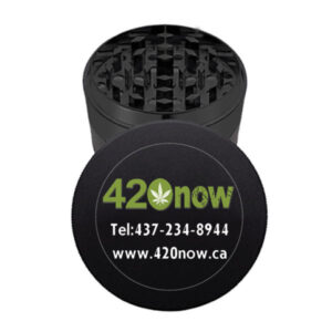 metal weed grinder with 420now logo