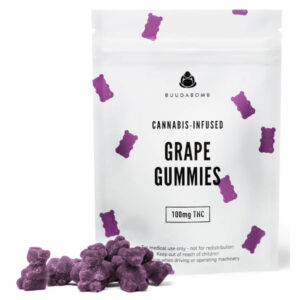 buddabomb grape gummies with thc package