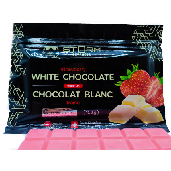 storm extracts strawberry white chocolate with 1800mg thc packaging