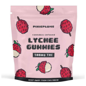 package of pixieplums lychee flavour gummies