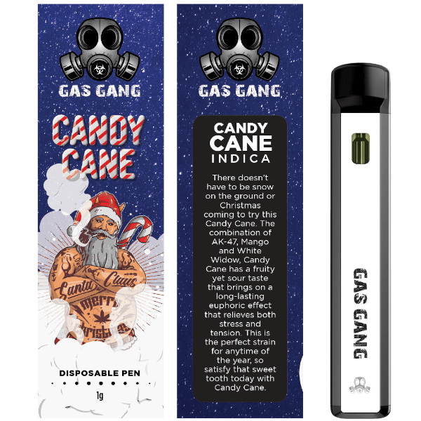 gas gang candy cane vape pen and packaging