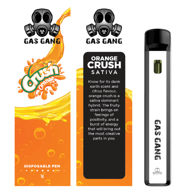 gas gang orange crush vape pen and packaging