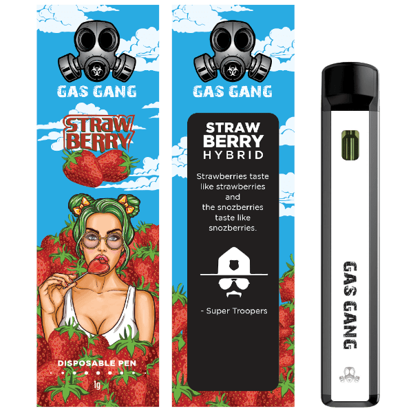 gas gang strawberry vape pen and packaging